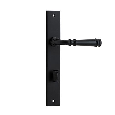 Iver Door Lever Verona Rectangular Privacy Pair Matt Black CTC85mm L122xP56mm BPH240xW38mm