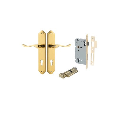 Iver Door Lever Stirling Shouldered Polished Brass Key / Thumb Entrance Kit