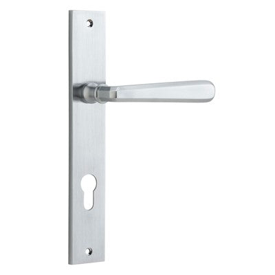 Iver Door Lever Copenhagen Rectangular Euro Pair Brushed Chrome CTC85mm L120xP57mm BPH240xW38mm