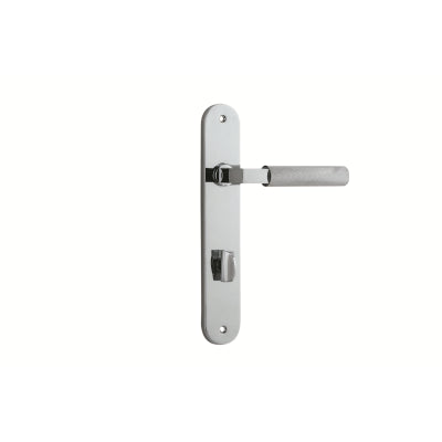 Iver Door Lever Brunswick Oval Privacy Pair Polished Chrome CTC85mm L120xP57mm BPH240xW40mm