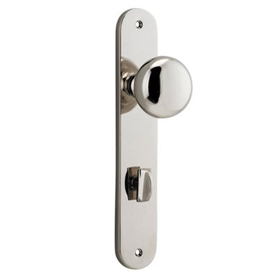 Iver Door Knob Cambridge Oval Privacy Pair Polished Nickel CTC85mm D55xP60mm BPH240xW40mm