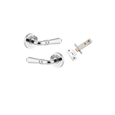 Iver Door Lever Sarlat Rose Round Polished Chrome Passage Kit