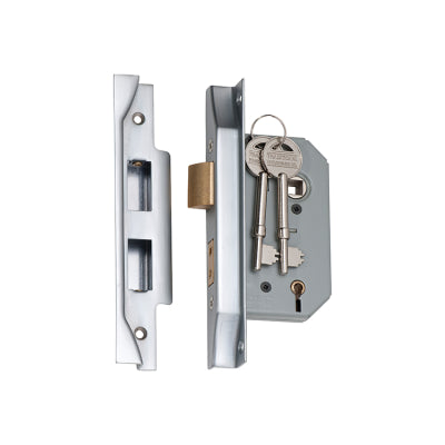 Tradco Mortice Lock 5 Lever Rebated Satin Chrome CTC57mm Backset 46mm