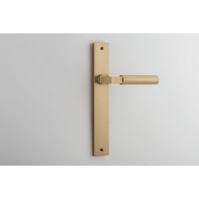 Iver Door Lever Berlin Rectangular Latch Pair Brushed Brass L120xP57mm BPH240xW38mm