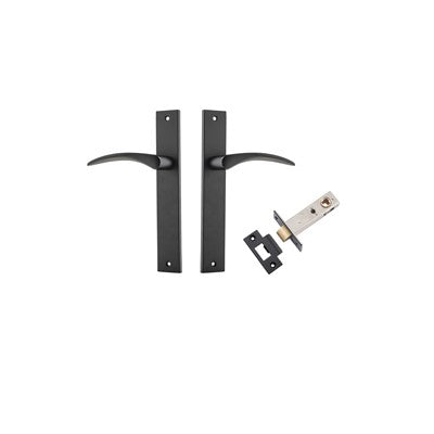 Iver Door Lever Oxford Rectangular Matt Black Passage Kit