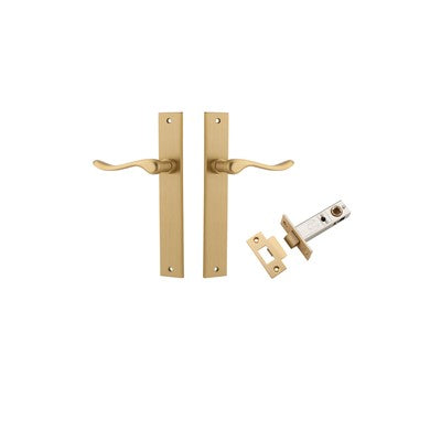 Iver Door Lever Stirling Rectangular Brushed Brass Passage Kit