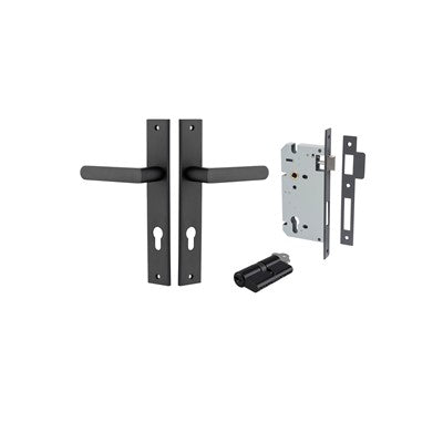 Iver Door Lever Osaka Rectangular Matt Black Key / Key Entrance Kit