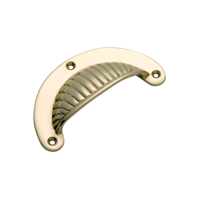 Tradco Drawer Pull Fluted Polished Brass H50xL95mm