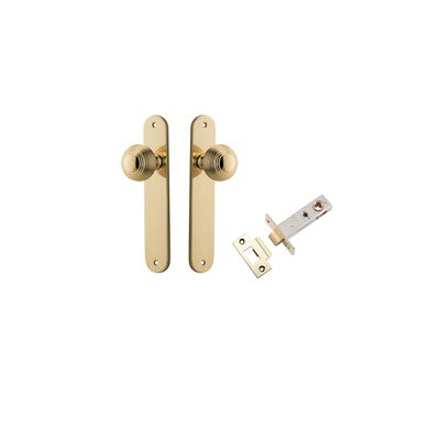 Iver Door Knob Guildford Oval Polished Brass Passage Kit