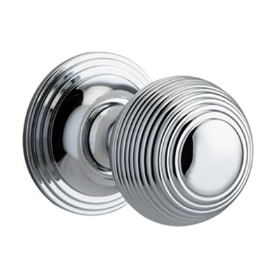 Iver Door Knob Guildford Rose Round Concealed Fix Pair Polished Chrome D52xP78mm BPD61mm