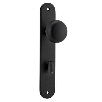 Iver Door Knob Cambridge Oval Privacy Pair Matt Black CTC85mm D55xP60mm BPH240xW40mm