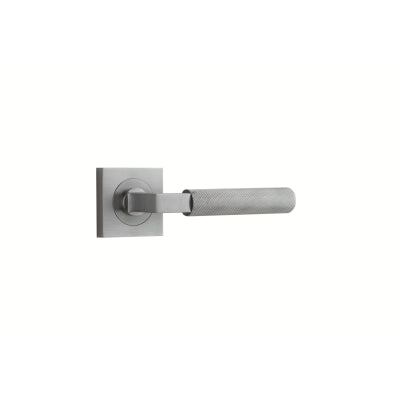 Iver Door Lever Berlin Rose Square Concealed Fix Pair Brushed Chrome L120xP60mm BPH52xW52mm