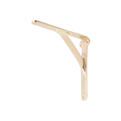 Tradco Shelf Bracket Medium Polished Brass H150xP150mm