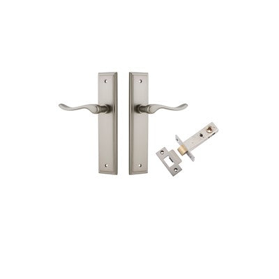 Iver Door Lever Stirling Stepped Satin Nickel Passage Kit