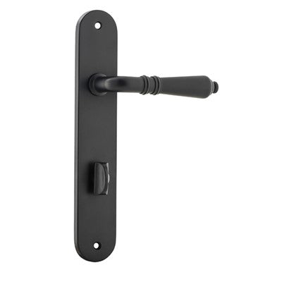 Iver Door Lever Sarlat Oval Privacy Pair Matt Black CTC85mm L111xP53mm BPH240xW40mm