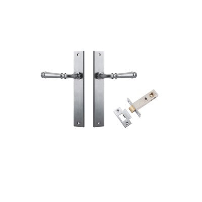 Iver Door Lever Verona Rectangular Brushed Chrome Passage Kit