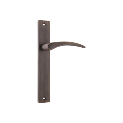 Iver Door Lever Oxford Rectangular Latch Pair Signature Brass L125xP60mm BPH240xW38mm