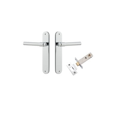 Iver Door Lever Helsinki Oval Polished Chrome Passage Kit