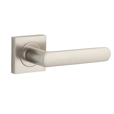 Iver Door Lever Osaka Rose Square Concealed Fix Pair Satin Nickel L120xP55mm BPH52xW52mm