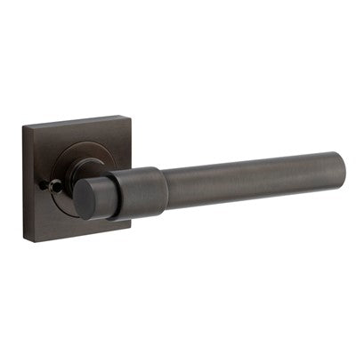 Iver Door Lever Helsinki Rose Square Signature Brass Inbuilt Privacy Kit