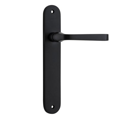 Iver Door Lever Annecy Oval Latch Pair Matt Black L117xP63mm BPH240xW40mm