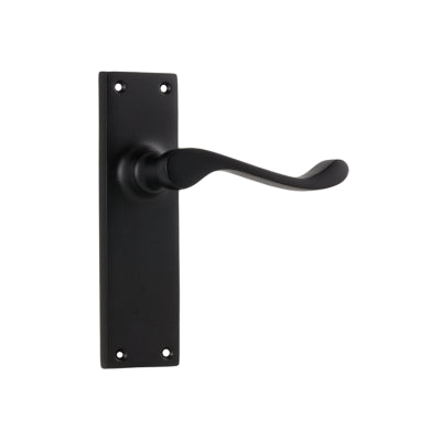 Tradco Door Lever Victorian Latch Pair Matt Black H152xW42xP59mm