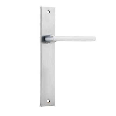 Iver Door Lever Baltimore Rectangular Latch Pair Brushed Chrome L118xP54mm BPH240xW38mm