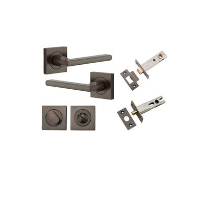 Iver Door Lever Baltimore Rose Square Signature Brass Privacy Kit