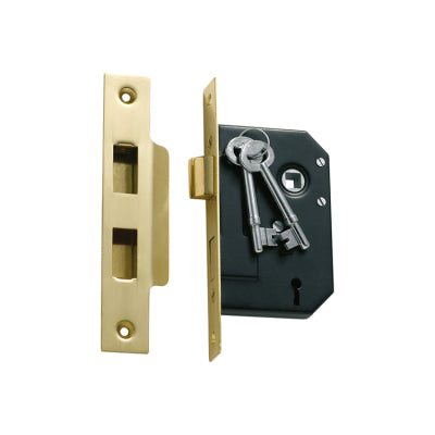 Tradco Mortice Lock 3 Lever Polished Brass CTC57mm Backset 44mm