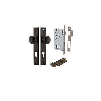 Iver Door Knob Cambridge Rectangular Signature Brass Key / Thumb Entrance Kit