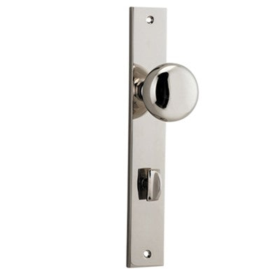 Iver Door Knob Cambridge Rectangular Privacy Pair Polished Nickel CTC85mm D55xP60mm BPH240xW38mm