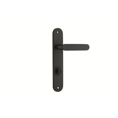 Iver Door Lever Bronte Oval Privacy Pair Matt Black CTC85mm L117xP53mm BPH240xW40mm