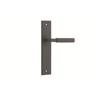 Iver Door Lever Berlin Chamfered Latch Pair Matt Black L120xP59mm BPH240xW50mm