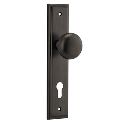 Iver Door Knob Cambridge Stepped Euro Pair Signature Brass CTC85mm D55xP63mm BPH237xW50mm