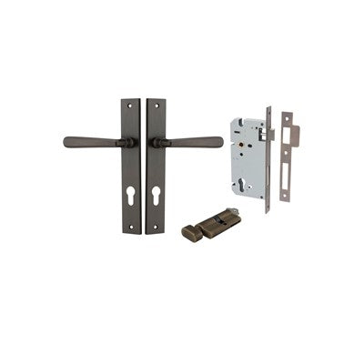 Iver Door Lever Copenhagen Rectangular Signature Brass Key / Thumb Entrance Kit