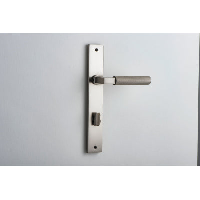 Iver Door Lever Brunswick Rectangular Privacy Pair Satin Nickel CTC85mm L120xP57mm BPH240xW38mm