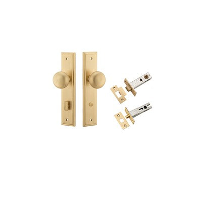 Iver Door Knob Cambridge Stepped Satin Brass Privacy Kit