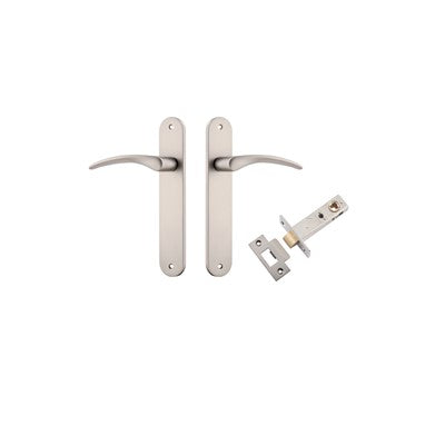 Iver Door Lever Oxford Oval Satin Nickel Passage Kit