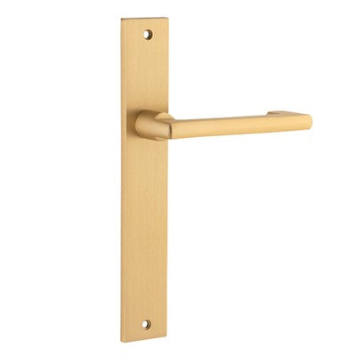 Iver Door Lever Baltimore Return Rectangular Latch Pair Brushed Brass L128xP54mm BPH240xW38mm