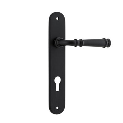 Iver Door Lever Verona Oval Euro Pair Matt Black CTC85mm L122xP56mm BPH240xW40mm