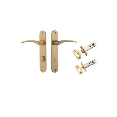 Iver Door Lever Oxford Oval Brushed Brass Privacy Kit