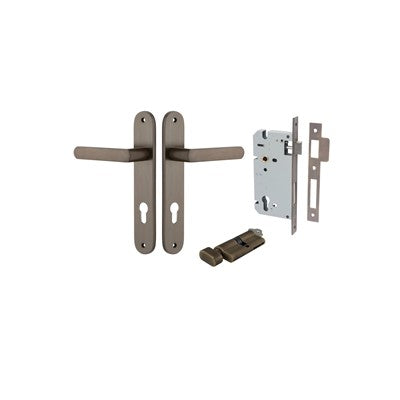 Iver Door Lever Osaka Oval Signature Brass Key / Thumb Entrance Kit