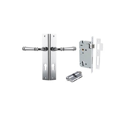 Iver Door Lever Verona Rectangular Polished Chrome Key / Key Entrance Kit