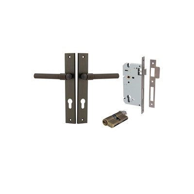 Iver Door Lever Helsinki Rectangular Signature Brass Key / Key Entrance Kit