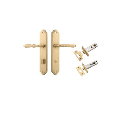 Iver Door Lever Sarlat Shouldered Brushed Brass Privacy Kit