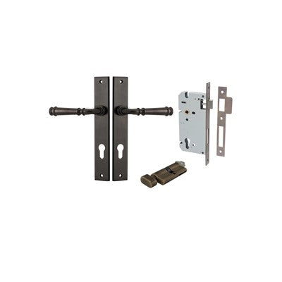 Iver Door Lever Verona Rectangular Signature Brass Key / Thumb Entrance Kit