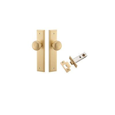 Iver Door Knob Cambridge Stepped Brushed Brass Passage Kit