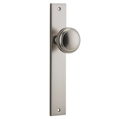 Iver Door Knob Paddington Rectangular Latch Pair Satin Nickel D55xP61mm BPH240xW38mm