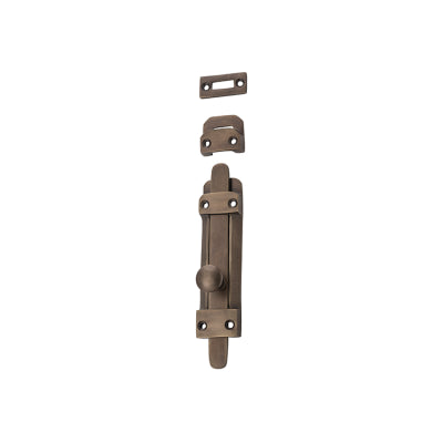 Tradco Tower Bolt Antique Brass H118xW32mm