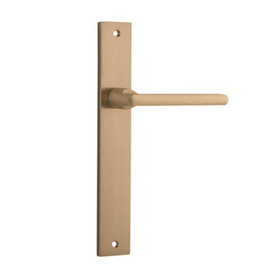 Iver Door Lever Baltimore Rectangular Latch Pair Brushed Brass L118xP54mm BPH240xW38mm